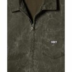CHAQUETA OBEY WORKMAN ZIP JACKET BLACK OLIVE WRINKLE WASH. Mechanic Tienda de Ropa