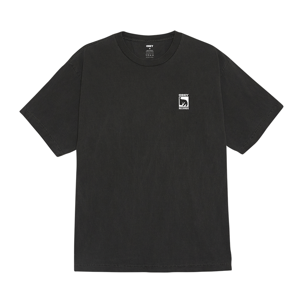 CAMISETA OBEY RECORDS ICON PIGMENT DUSTY BLACK | Mechanic