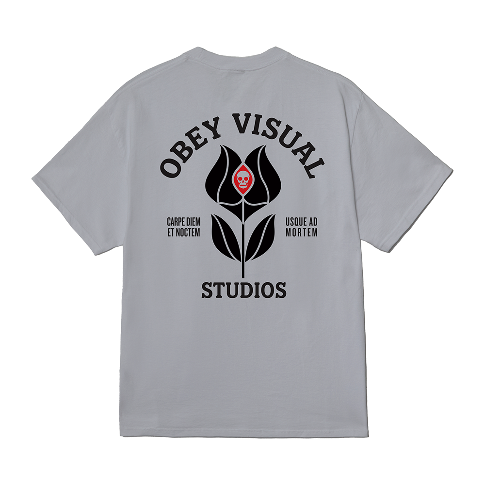 CAMISETA OBEY VISUAL STUDIOS FLOWER HEATHER GREY | Mechanic