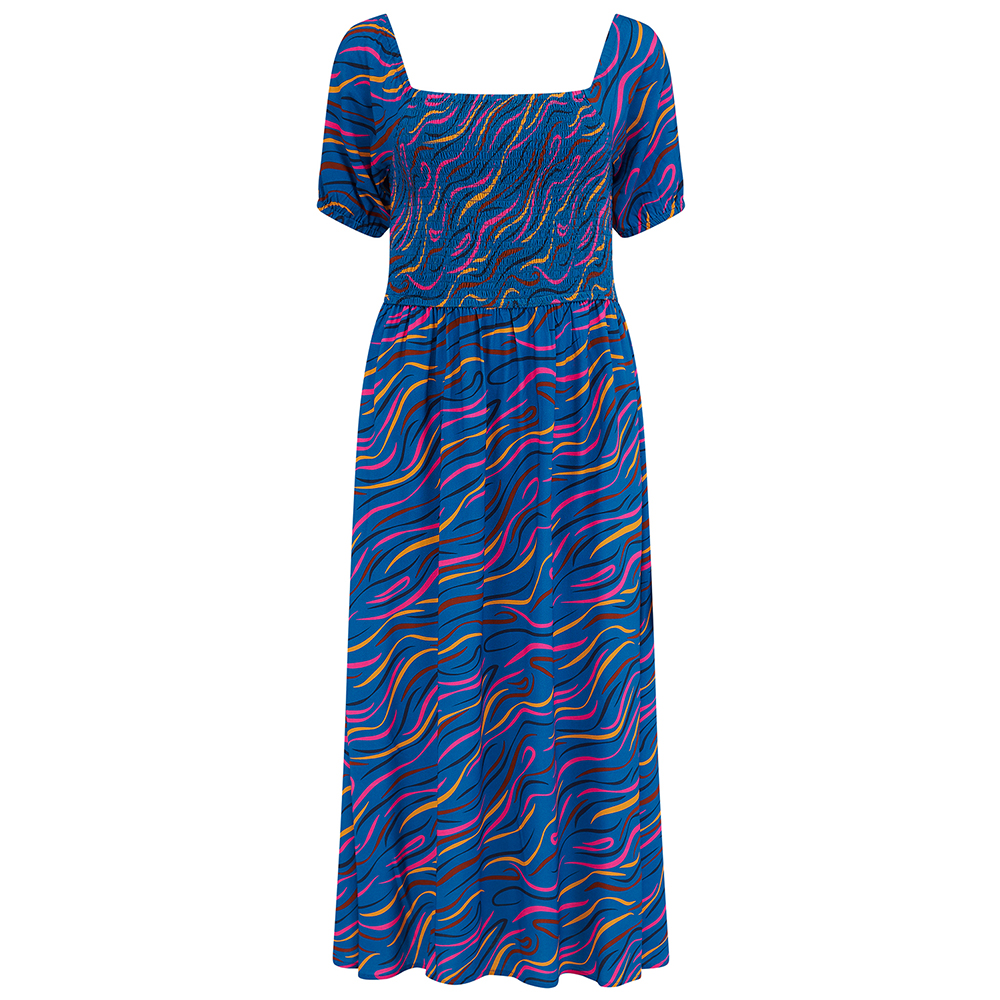 VESTIDO SUGARHILL BOUTIQUE JOLENE SHIRRED MIDI DRESS | Mechanic