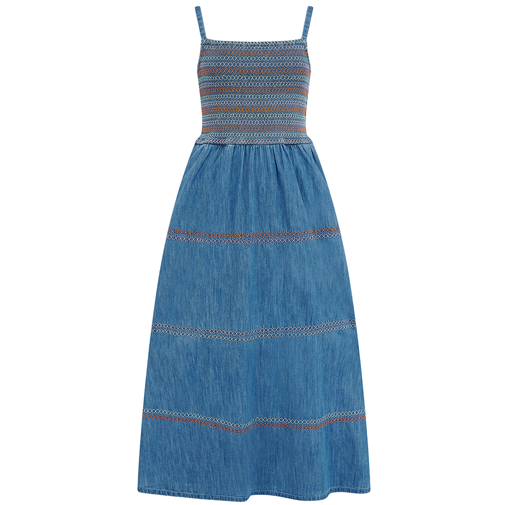 VESTIDO SUGARHILL BOUTIQUE MURREN SHIRRED MIDI DRESS | Mechanic