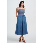 VESTIDO SUGARHILL BOUTIQUE MURREN SHIRRED MIDI DRESS | Mechanic