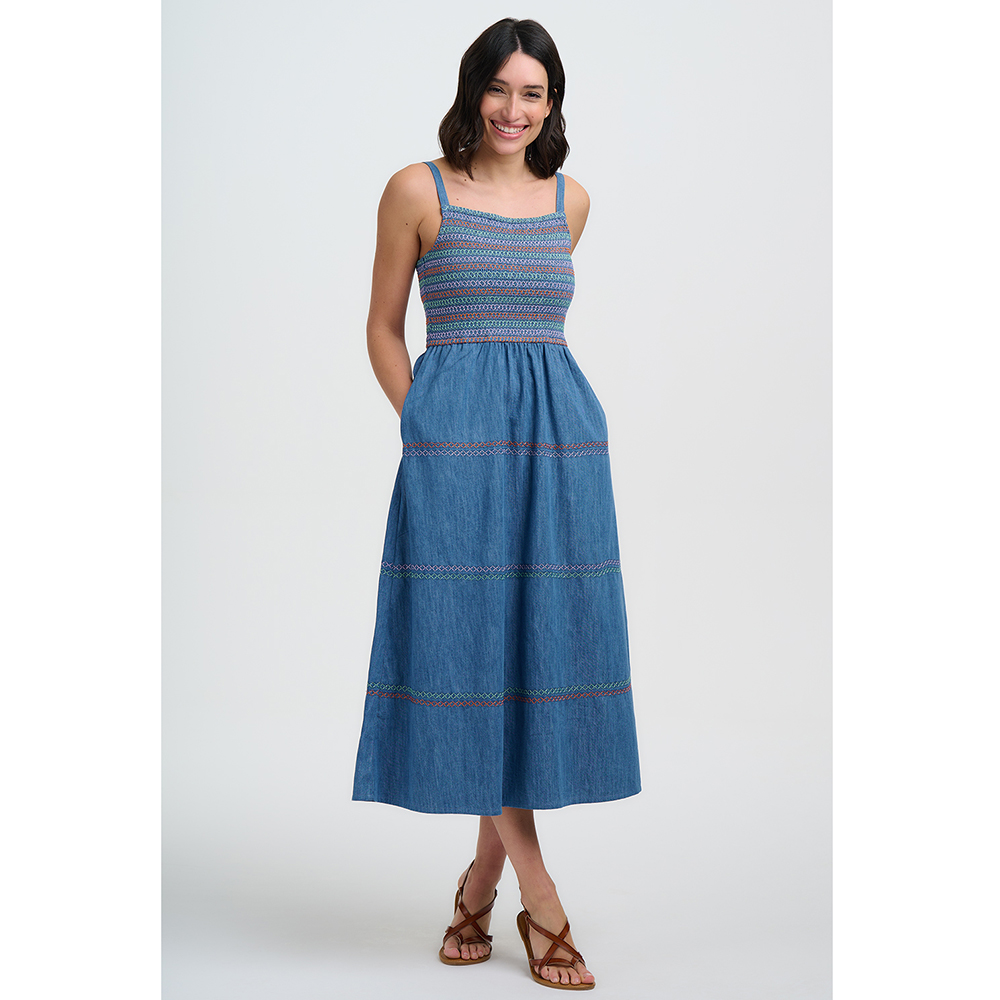 VESTIDO SUGARHILL BOUTIQUE MURREN SHIRRED MIDI DRESS | Mechanic