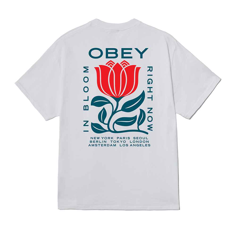 CAMISETA OBEY IN BLOOM WHITE | Mechanic