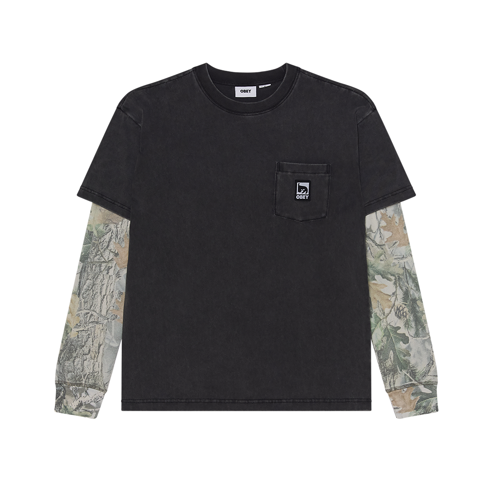 CAMISETA LS OBEY POST 2FER DUSTY BLACK LIMO MULTI | Mechanic