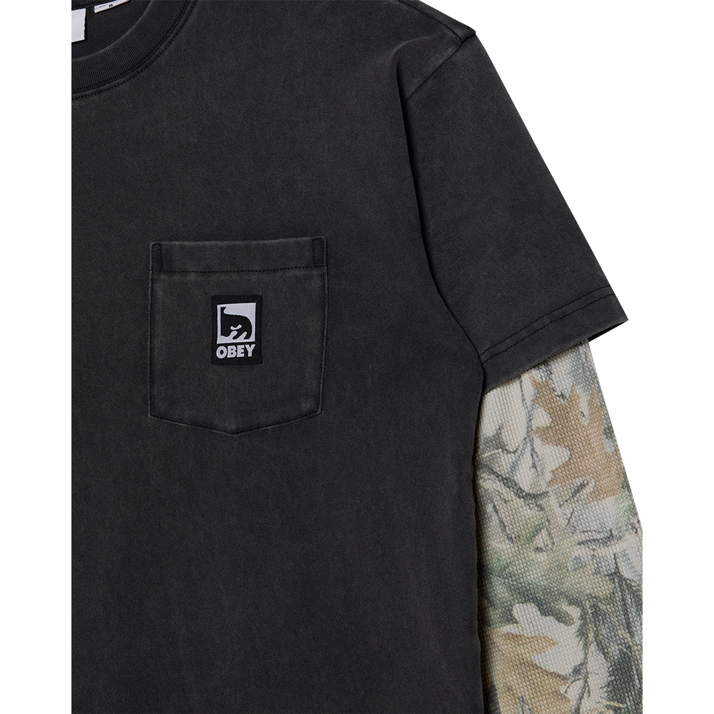 CAMISETA LS OBEY POST 2FER DUSTY BLACK LIMO MULTI | Ropa Streetwear Online