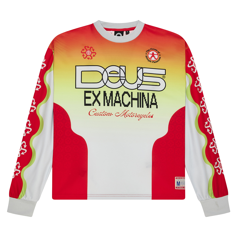 CAMISETA DEUS EX-MACHINE MANHOLE MOTO JERSEY WHITE | Ropa Streetwear Online