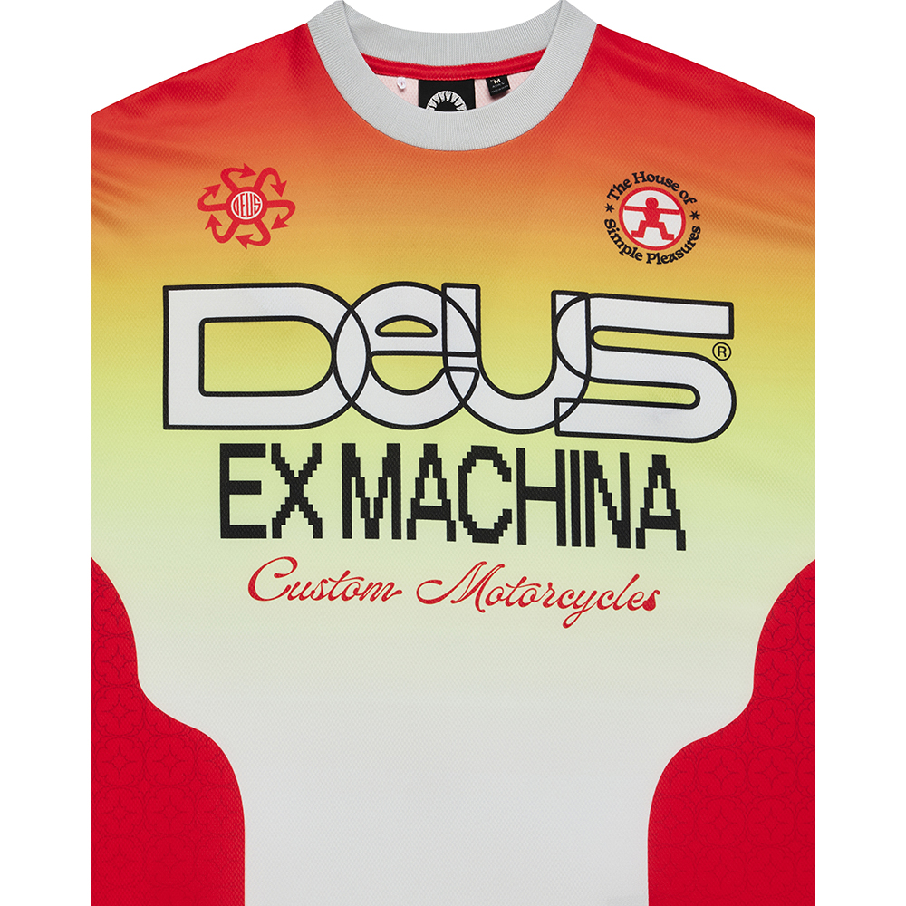 CAMISETA DEUS EX-MACHINE MANHOLE MOTO JERSEY WHITE | Ropa Streetwear Online