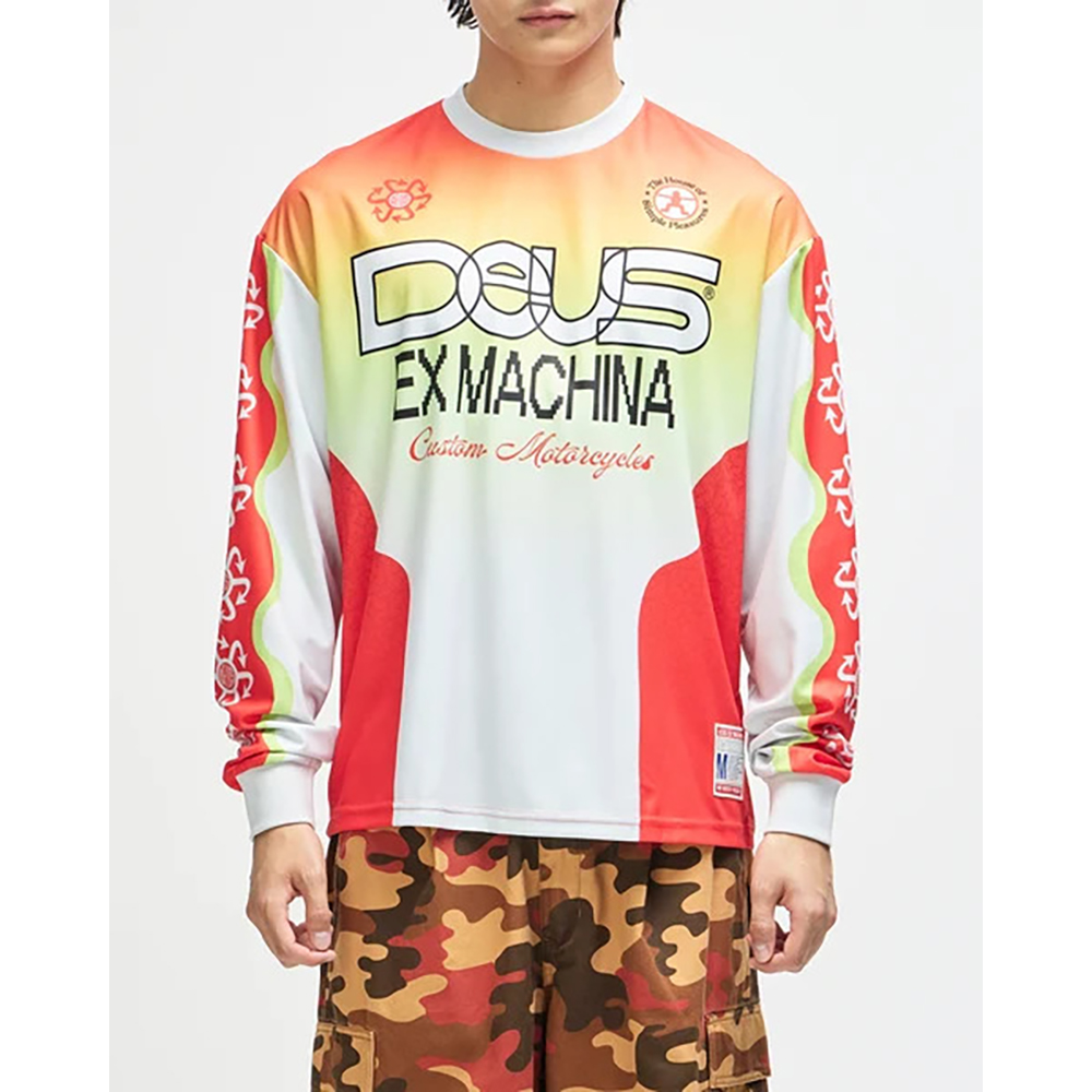 CAMISETA DEUS EX-MACHINE MANHOLE MOTO JERSEY WHITE | Ropa Streetwear Online
