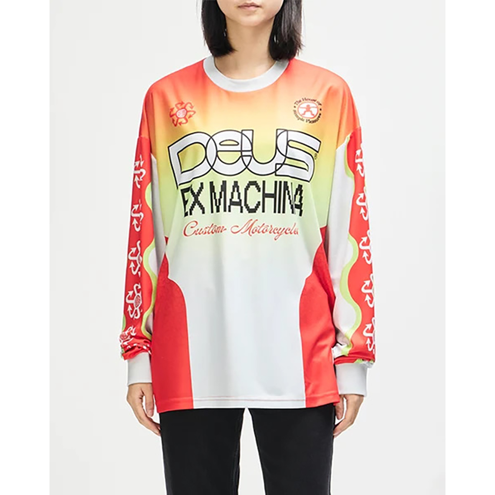 CAMISETA DEUS EX-MACHINE MANHOLE MOTO JERSEY WHITE | Ropa Streetwear Online