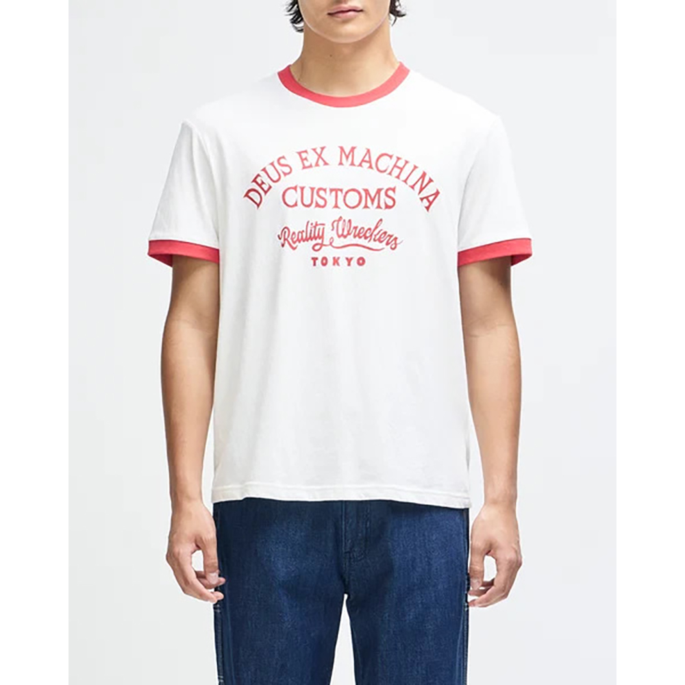 CAMISETA DEUS EX-MACHINA MARSDEN RINGER TEE VINTAGE WHITE | Ropa Streetwear Online